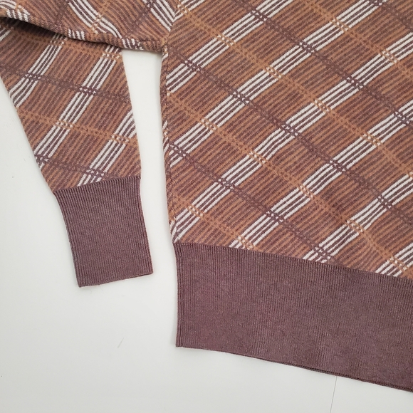 ANN TAYLOR CREWNECK STRIPED PLAID SWEATER - Picture 4 of 7